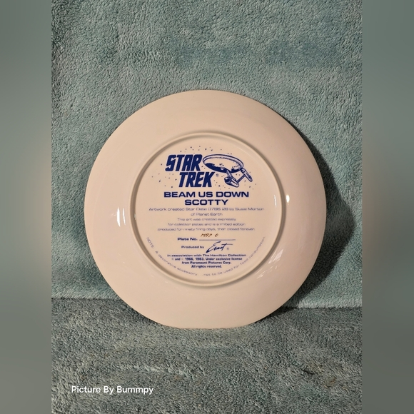 Vintage Star Trek Collector Plate Beam Us Down Scotty Limited Edition - Picture 4 of 5